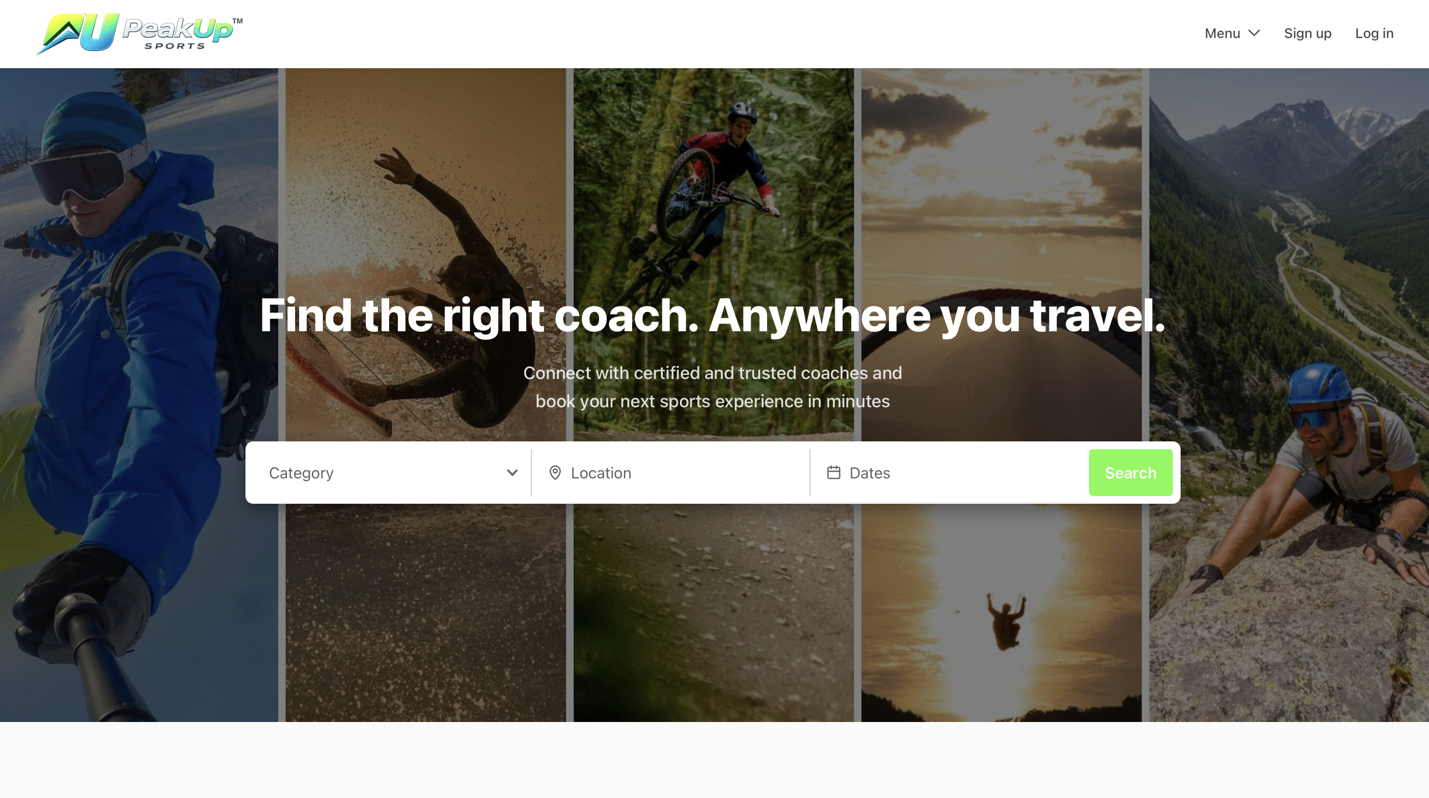 PeakUp Sports platform preview
